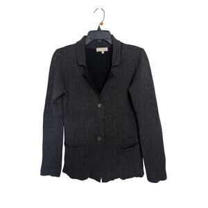 Y2K Benedetta B Italian Blazer Cardigan S Merino Wool Cashmere Dark Academia